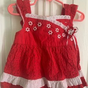 Red and white 2T dress